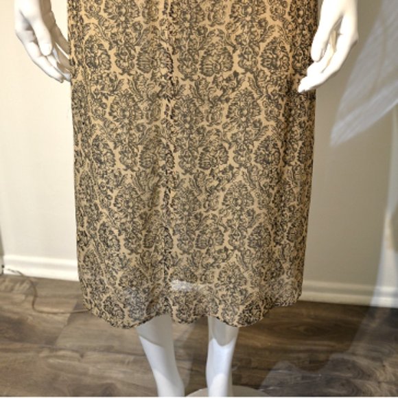 Printed SILK CHIFFON SUMMER MIDI SKIMMER DRESS - Picture 3 of 7